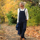 Salopette Mariette en jean de coton bleu marine