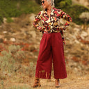 Jupe culotte Margot - lin grenat