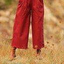 Jupe culotte Margot - lin grenat