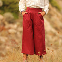 Jupe culotte Margot - lin grenat