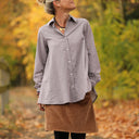 Chemise Caroline -voile de coton plumetis brume violette