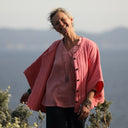 Blouse Isabeau - double gaze de coton chiné fraise