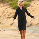 Robe Yuna - velours milleraies bleu marine