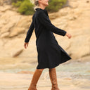 Robe Yuna - velours milleraies bleu marine