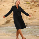 Robe Yuna - velours milleraies bleu marine