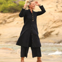 Robe Yuna - velours milleraies bleu marine