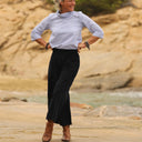 Jupe culotte Margot - velours milleraies marine