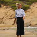 Jupe culotte Margot - velours milleraies marine