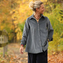 Chemise Caroline - Velours côtelé bleu grisé