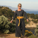 Combinaison Perla - flanelle de coton bleu ardoise chiné