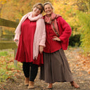 Robe Carole – Double gaze de coton plumetis grenat