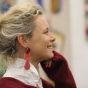 Boucles d'oreilles Cybele coquelicot