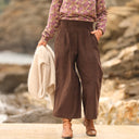 Jupe culotte Margot - velours milleraies Chocolat