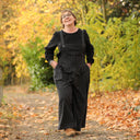 Salopette Isaure - Flanelle tartan ivoire, noir et camel