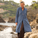 Robe Yuna - velours milleraies bleu officier