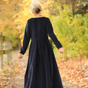 Robe Louisa - velours côtelé bleu marine