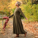 Robe Louisa - double gaze de coton kaki