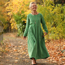 Robe Louisa - velours milleraies vert pomme