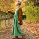 Robe Louisa - velours milleraies vert pomme