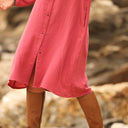 Robe Yuna -  Double gaze de coton grenat