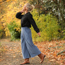 Jupe culotte Margot - velours côtelé bleu officier