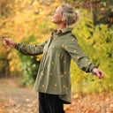 Chemise Caroline - Velours milleraies kaki citronné