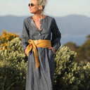 Robe Isis - jean bleu à pois