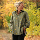 Chemise Caroline - Velours milleraies kaki citronné