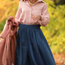 Chemise Caroline - Armuré de coton rose poudré