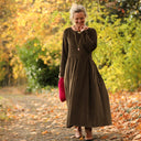 Robe Louisa - velours côtelé moka