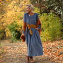 Robe Louisa - velours côtelé bleu officier