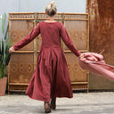 Robe Louisa - velours côtelé terracotta