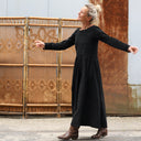 Robe Louisa - velours milleraies noir