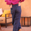 Pantalon Lazare lin lavé indigo