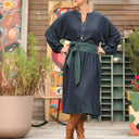 Robe Orlane - sergé de viscose marine