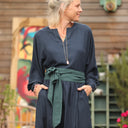 Robe Orlane - sergé de viscose marine