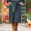 Robe Orlane - sergé de viscose marine