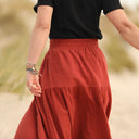 Jupe Sarah - double gaze de coton terre de sienne