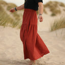 Jupe Sarah - double gaze de coton terre de sienne