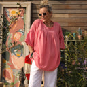 Blouse Léopoldine - double gaze de coton corail rosé