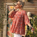 Blouse Léopoldine - viscose bouquet grenadine