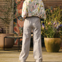 Pantalon Nestor lin gris perle