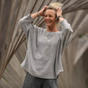 Blouse Naomie - double gaze de coton gris chiné