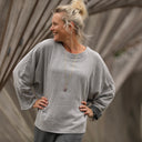 Blouse Naomie - double gaze de coton gris chiné