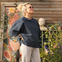 Blouse Myriem - seersucker bleu marine