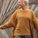 Blouse Naomie - double gaze de coton camel