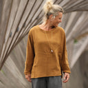 Blouse Naomie - double gaze de coton camel