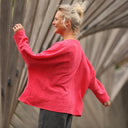 Blouse Naomie - Double gaze de coton/lin jacquard fleuri rose gourmand