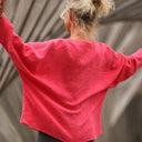 Blouse Naomie - Double gaze de coton/lin jacquard fleuri rose gourmand