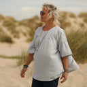 Blouse Léopoldine - coton léger rayé bleu